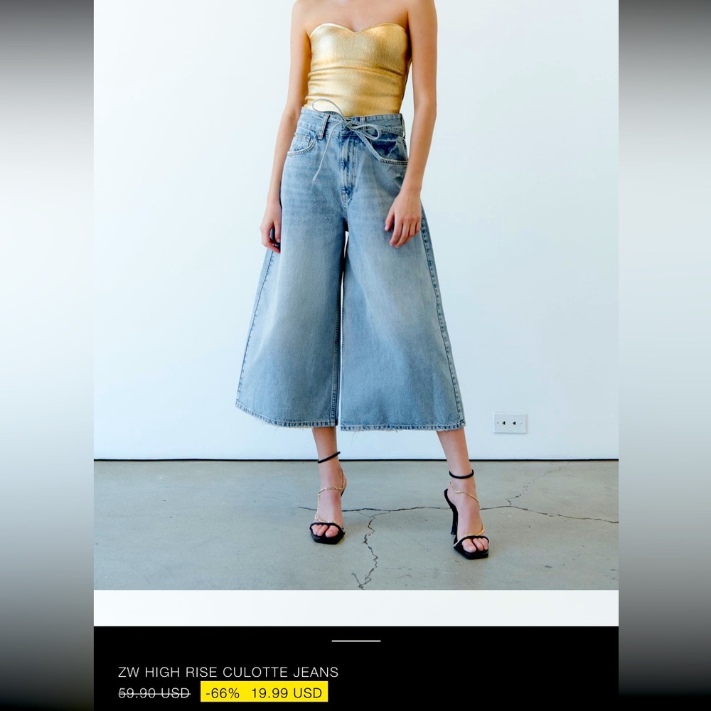 ISO zara jeans culottes size 4